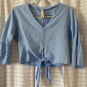 Cropped tie shirt